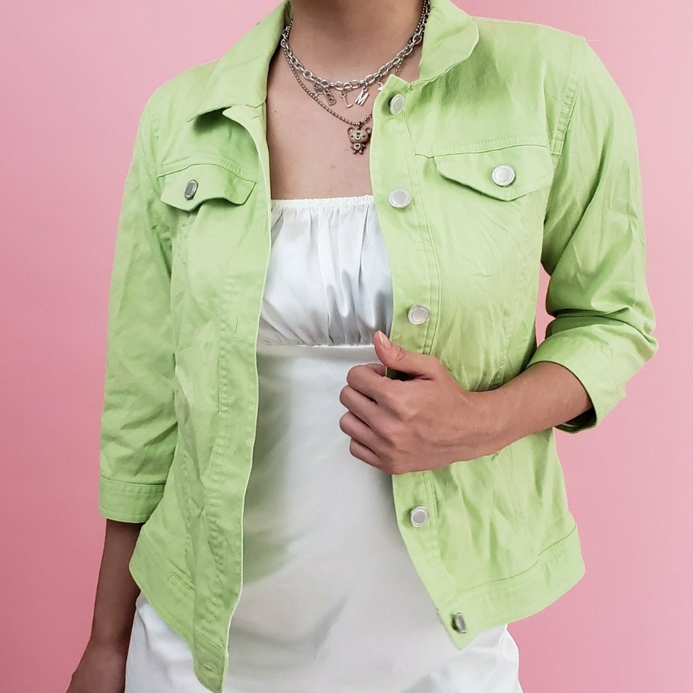 Bright Pastel Green Cotton Jacket